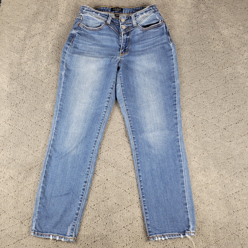 Judy Blue Jeans Womens 5/27 Blue Mid Rise Medium Wash Stretch Denim